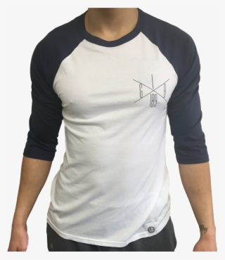 Glb Cross Hair White & Navy Raglan - Long-sleeved T-shirt