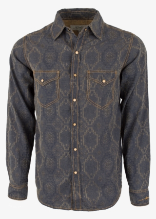 Ryan Michael Aztec Silk Jacquard Snap Shirt - Pocket