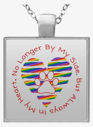 No Longer By My Side Circle With Rainbow Heart Un4684 - Necklace