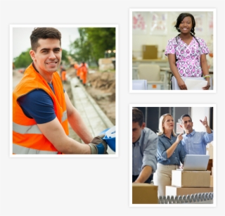 Photos Of Road Worker, Nurse And Business Man And Woman - Collage