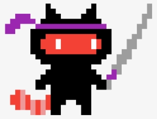 Ninja Red Panda Looking Right - Deadpool Logo Pixel Art