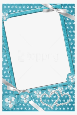Free Png Blue Transparent Frame With Flowers And Pearls - Romantic Blue Frame Png