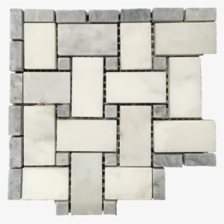 Pearl White Basketweave Mosaic Borders - Tile