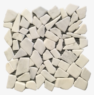 Pearl White Tumbled Stone Mosaic - Tile