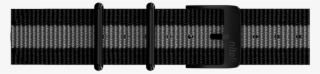 20mm Webbing Strap Black With Grey Stripe & Black Buckle - Strap