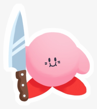 Knife Kirby Sticker - Kirby With A Knife