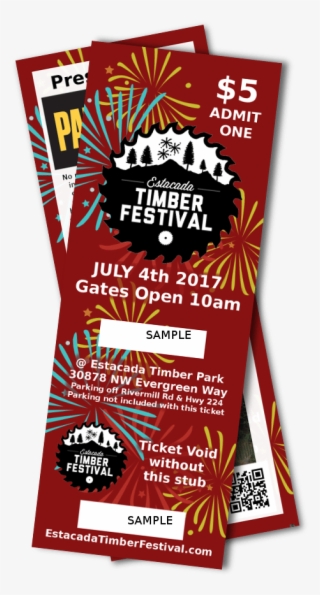 Entry Ticket For Estacada Timber Festival July 4th - Flyer