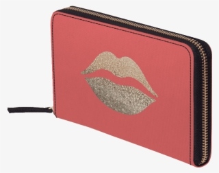 Dailyobjects Gatsby Gold Lips Coral Women's Classic - Wallet