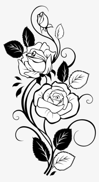 Lemon Drawing Vine - Flower Art Black And White