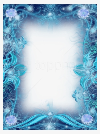 Free Png Best Stock Photos Blue Transparent Photo Frame - Border Design Flower Blue