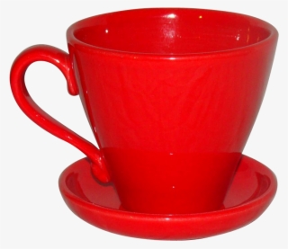 Poppytrail By Metlox Mardi Gras Red Cup & Saucer - Coffee Cup