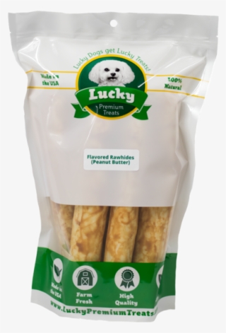 Lucky Premium Treats Peanut Butter Flavored Rawhide - Jerky Bits