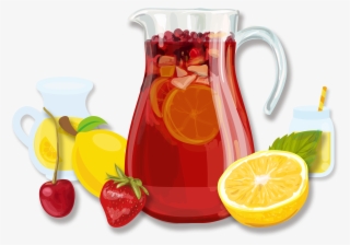 Sangria Juice Cocktail Fizzy Drinks Non-alcoholic Mixed - Sangria Vector