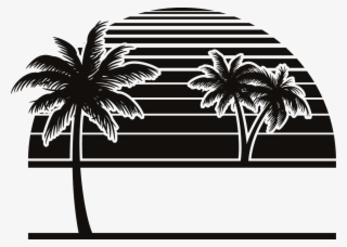 Party Beach Silhouette Labels - Silhouette