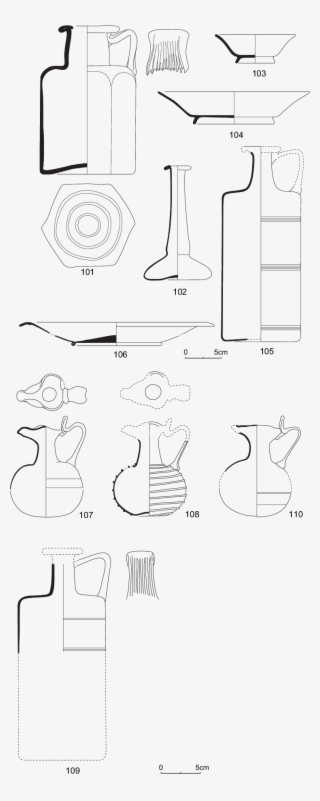 Drawings Of Typical Glass Objects From The Bocholtz - Drawing