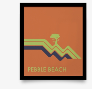 Pebble Beach Waves Orange Giclée Print - Graphic Design
