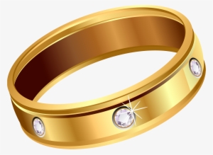 Ring With Diamonds Png Clipart, Is Available For Free - Gold Ring Transparent