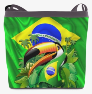 Brazil Flag With Toco Toucan Crossbody Bags
