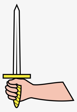 heraldry vector sword vector freeuse library - hand holding sword vector