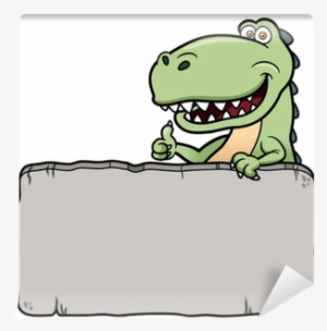 Vector Illustration Of Cartoon Dinosaur With Rock Wall - Delightful Dinosaur Pals! Seek And Find Activity Book