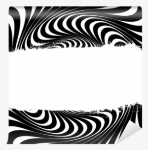Black And White Swirl Lines With Grunge Label - Optical Illusion Background Swirl
