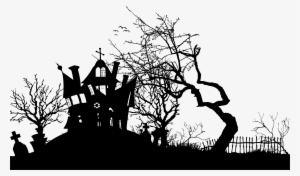 Big Image - Black And White Haunted House Clipart