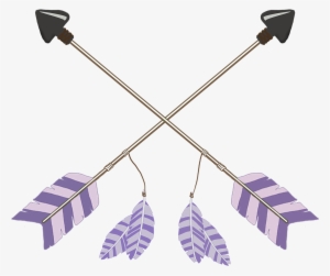 Tribal Arrows Purple Crossed - Feather Clip Art