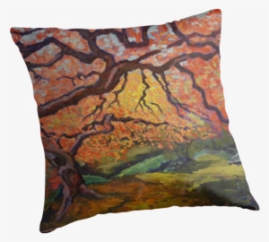 Impressionist Oil Painting Japanese Maple Tree Fall - Cushion