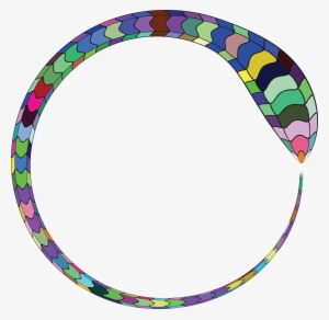 Free Clipart Of A Colorful Snake Forming A Round Frame - Round Snake Png