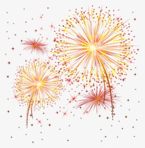 Fireworks Confetti Orange Red Stars - Sparkle Transparent Fireworks Png