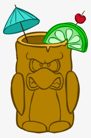 Brown Tropical Cup Icon - Club Penguin Tropical Cup