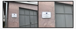 Plaques Were Placed On The Food Storage Building At - Garage