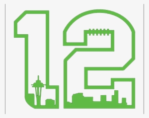 12th Man Decal With Space Needle Decal - Seahawks 12th Man