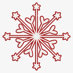 Copo De Nieve Rojo Y Blanco - Copo De Nieve Rojo Png