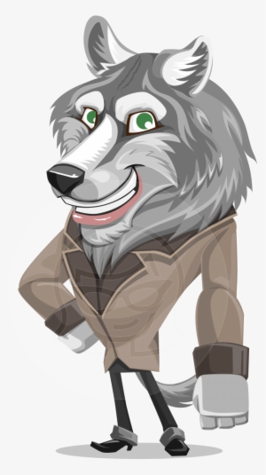 Wolf Cartoon Character In Business Clothes - Cartoon