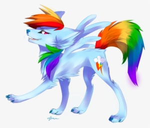 Fanmade Wolf Rainbow Dash By Affanita-d55y3bp - My Little Pony Wolves