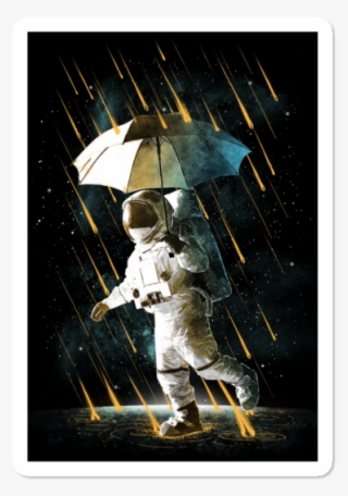 Meteor Shower In Space V2 - Astronaut Holding An Umbrella