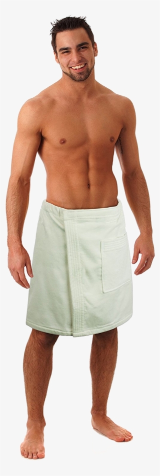 Men's Towel Wrap With Velcro Fastener - Men With Towel