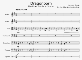 Dragonborn Sheet Music For Violin, Viola, Cello, Contrabass - Sheet Music