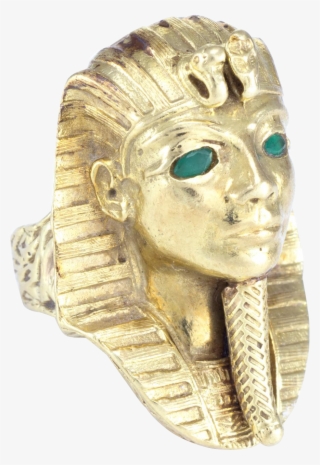 Egyptian Pharaoh King Tut Bust Ring Vintage 14 Karat - Ring