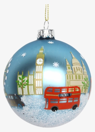 London Scene Painted Glass Bauble Christmas Tree Decoration