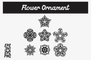 Bundle Flower Ornament Set Vector Image Graphic Arief - Batik Mega Mendung Vector