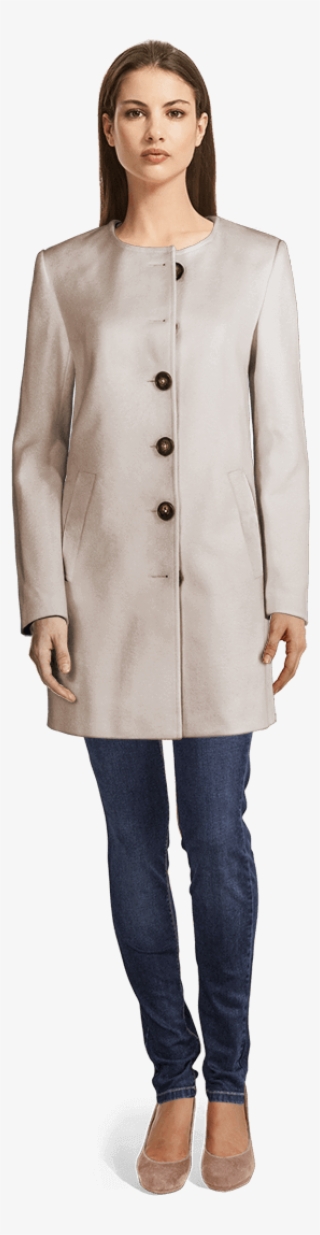 Collarless Coat - Coat Pant Women Png