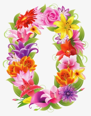 Birthday Clipart Floral - Numeros Con Flores Png