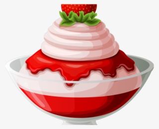 Ice Cream Clipart Bowl - Strawberries And Ice Cream Clipart