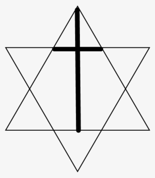 cross associated with star of david - triangle