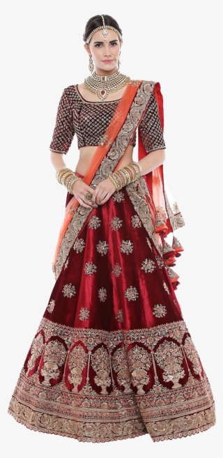 Red Bridal Lehenga Png Transparent Image - Bridal Lehenga Images Png