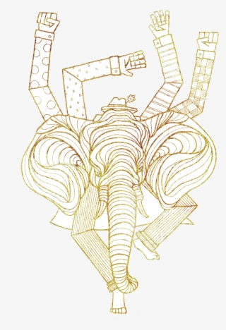This Ganesha Inspired Elephant Captures Elements Of - Drawing