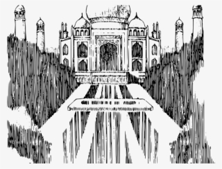Taj Mahal Clipart Simple - Tajmahal India Clipart Black And White