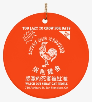 Little Red Rooster Christmas Tree Ornament - Sriracha Hot Sauce